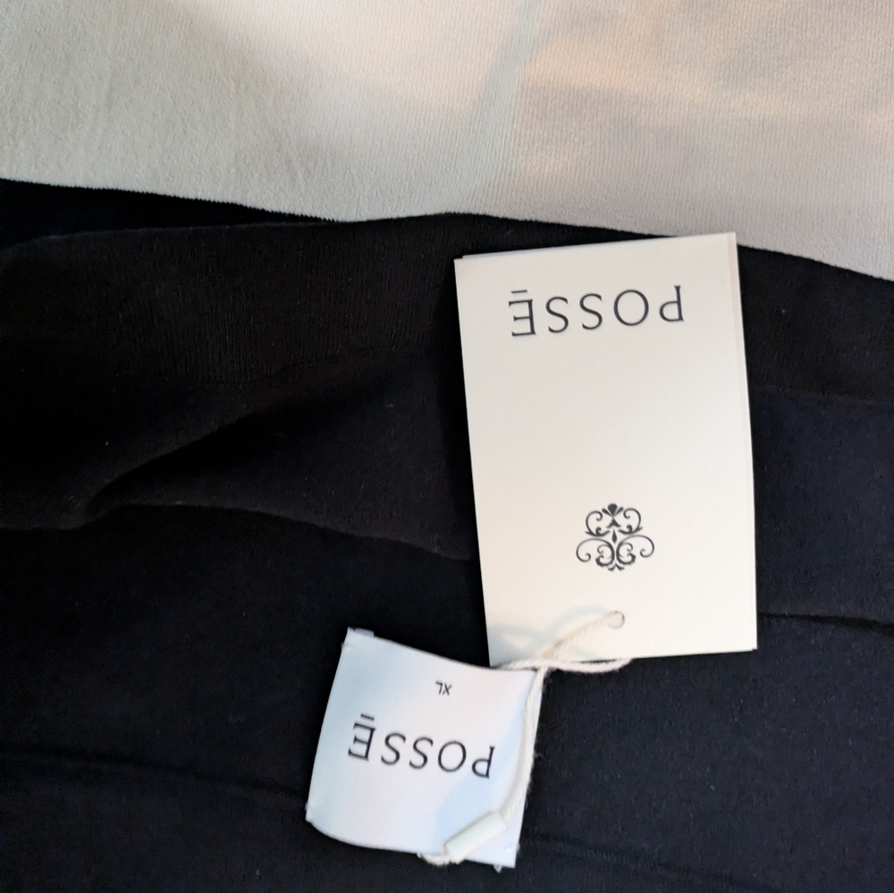 Posse Theo Strapless Dress Black and White Strapless Dress Size XL Black Crea - Picture 15 of 15